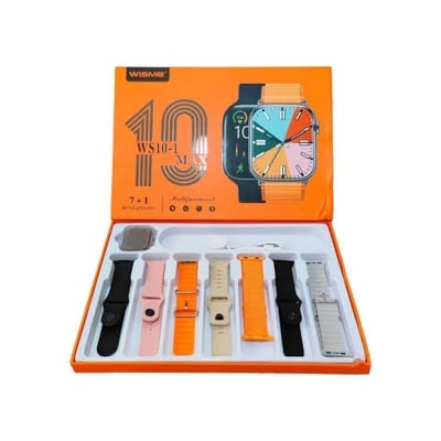 Picture of WISME WS10-1 MAX Smart Watch ⌚ | 7+1 Strap Combo 🎨 | HD Display | Bluetooth Calling 📞 | Fitness & Health Tracker 🏃‍♂️ | Multifunctional - Multicolor
