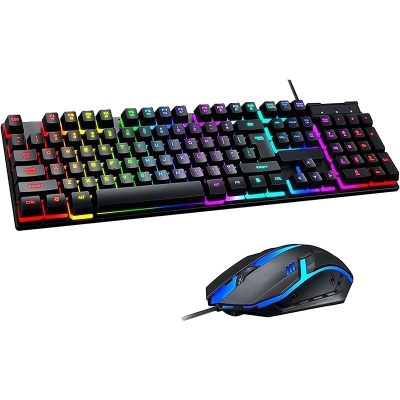Picture of Gigasonic RGB-699GS Luminous Gaming Keyboard & Mouse Combo – RGB Backlight, High Precision Sensor, USB 2.0, 1.5M Cable 🎮💻 - Multicolor