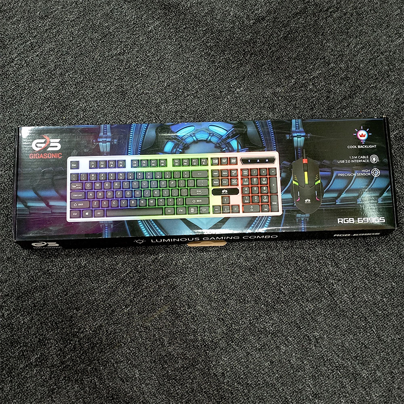 Picture of Gigasonic RGB-699GS Luminous Gaming Keyboard & Mouse Combo – RGB Backlight, High Precision Sensor, USB 2.0, 1.5M Cable 🎮💻 - Multicolor