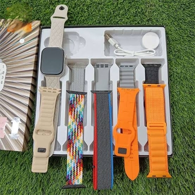Picture of W10 Smart Watch 45mm – 10 in 1 Strap Edition | Bluetooth Call | Fitness Tracker | Heart Rate Monitor | Sports Mode | Waterproof | Stylish Design for Men & Women 🎉 - Multicolor