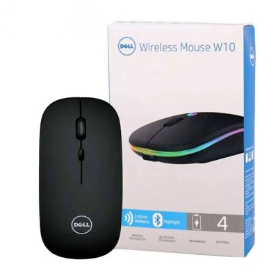 Picture of DELL W10 Rechargeable Wireless Mouse – Ultra-Slim Design 🎨 | 2.4GHz Wireless 📶 | Bluetooth Connectivity 🔗 | RGB LED Lights ✨ | 4 Buttons 🖱 | Long Battery Life 🔋 - Multicolor