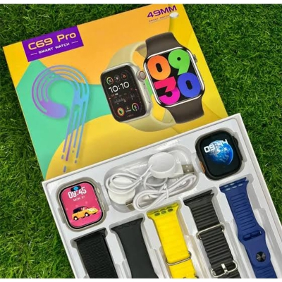 Picture of C69 Pro Smart Watch (49MM) – 2.19” Big Infinite Display, 7-in-1 Set, Wireless Charging, Fitness & Sports Tracker ⌚📱💖 - Multicolor