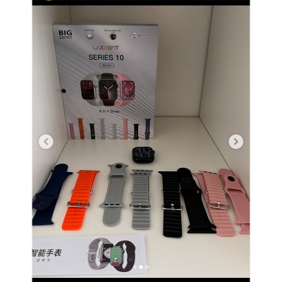 Picture of LaxasFit Series 10 Smart Watch (45MM) – 2.01” Big Infinite Display, 8-in-1 Strap Set, Fitness & Sports Tracker, Wireless Charging, Bluetooth Smartwatch ⌚📱🏃‍♂️ - Multicolor