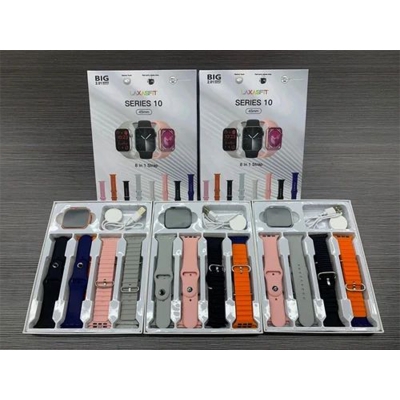 Picture of LaxasFit Series 10 Smart Watch (45MM) – 2.01” Big Infinite Display, 8-in-1 Strap Set, Fitness & Sports Tracker, Wireless Charging, Bluetooth Smartwatch ⌚📱🏃‍♂️ - Multicolor