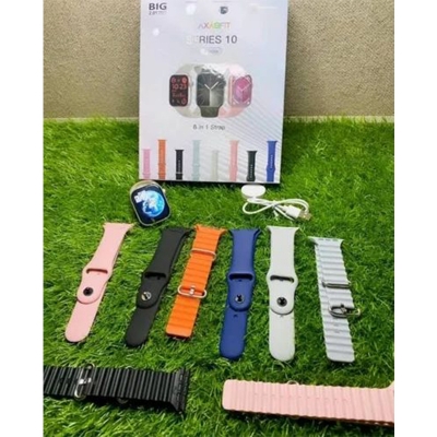 Picture of LaxasFit Series 10 Smart Watch (45MM) – 2.01” Big Infinite Display, 8-in-1 Strap Set, Fitness & Sports Tracker, Wireless Charging, Bluetooth Smartwatch ⌚📱🏃‍♂️ - Multicolor