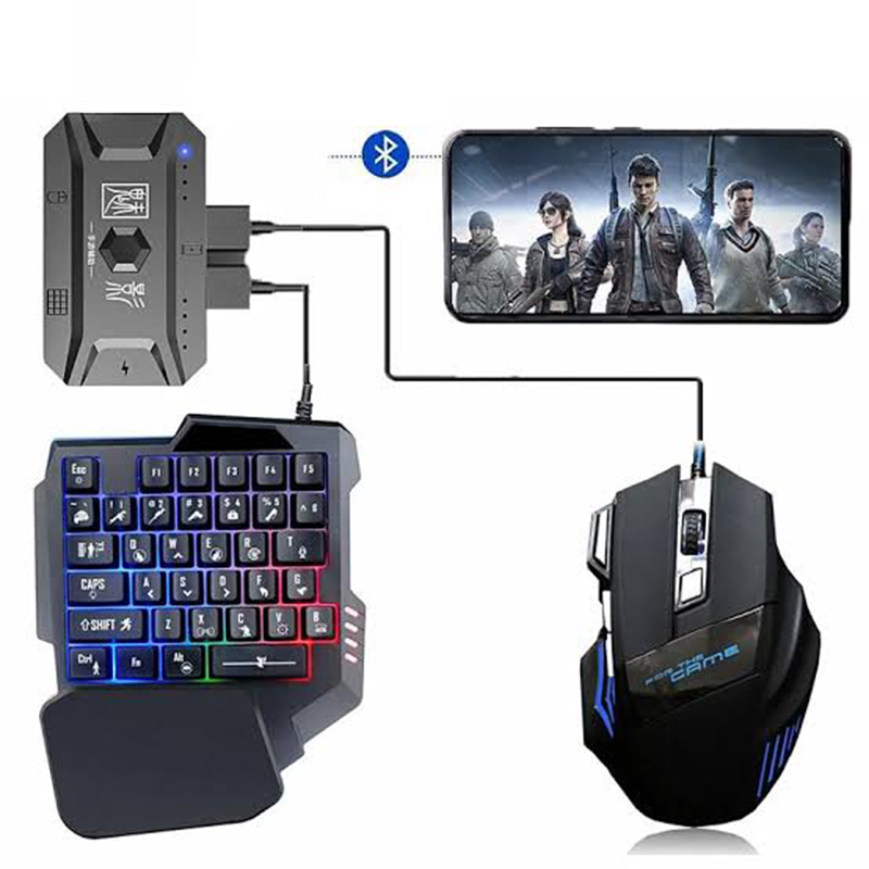 Picture of M1 Pro Mobile Game Keyboard & Mouse Converter Adapter – 🕹️ Multi-Platform Gaming Support for Android – ⚡ Plug & Play USB OTG Hub for PUBG, COD, Free Fire & Fortnite 📱