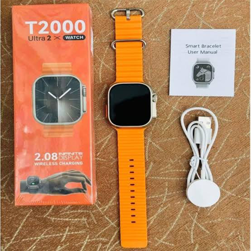 Picture of T2000 Ultra 2 Max Smart Watch – 2.08" HD Display, Wireless Charging, Fitness Tracker, Bluetooth Call, Waterproof – Series 9 Smartwatch for Android & iOS - Multicolor