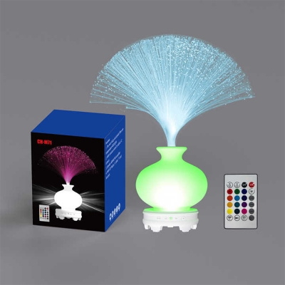 Picture of CH-M68 Rechargeable Fiber Optic RGB LED Lamp with Bluetooth Speaker & Remote – Vase Design Mood Light for Room Décor & Gifts ✨