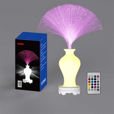 Picture of CH-M68 Rechargeable Fiber Optic RGB LED Lamp with Bluetooth Speaker & Remote – Vase Design Mood Light for Room Décor & Gifts ✨