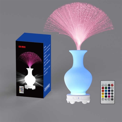 Picture of CH-M68 Rechargeable Fiber Optic RGB LED Lamp with Bluetooth Speaker & Remote – Vase Design Mood Light for Room Décor & Gifts ✨