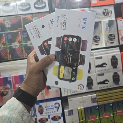 Picture of ME18 Smart Watch ⌚ | 2.21” Infinite Display 🌈 | Wireless Charging ⚡ | 3 Stylish Straps Included 🎽 | Health & Fitness Tracking ❤️ | Series 10 Look ✨ | HD IPS AMOLED 📱 - Multicolor
