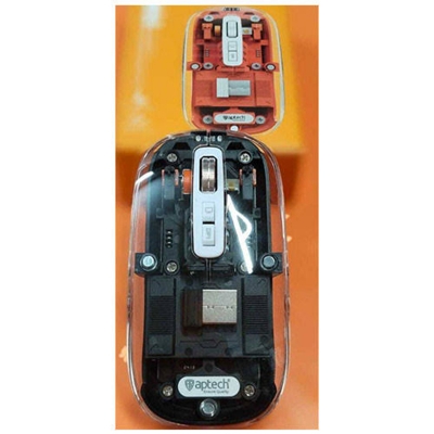 Picture of Aptech W68 Rechargeable Wireless Mouse – 2.4GHz + Type-C – Transparent Body – Silent Click – High Precision DPI – For Laptop, PC, Mac - Multicolor