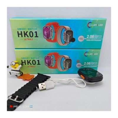 Picture of HK01 Ultra 2 Smart Watch - 2.08" AMOLED Display - Wireless Charging - Heart Rate, Fitness Tracking - With Extra Strap - Compatible with Android & iOS - Multicolor