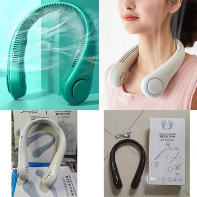 Picture of Vaneless Hanging Neck Fan – Rechargeable Portable Neck Fan for Outdoor & Indoor Use – Hands-Free Personal Cooling Device with 3-Speed Airflow – Lightweight & Quiet Design ❄️️🌀