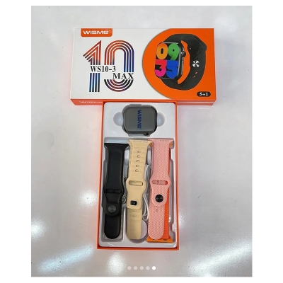 Picture of Wisme WS10-3 Max Smart Watch ⌚ | 3 Premium Straps Included 🎽 | Rugged Design | Bluetooth Calling 📞 | Fitness & Health Tracker ❤️ | HD Display 🌈 | Magnetic Charging ⚡ - Multicolor