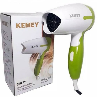 Picture of KEMEY KM-3326 Professional Hair Dryer 1200W | Foldable Travel Hair Dryer | Quick Dry | Cool & Hot Air Modes | Lightweight & Portable Hair Dryer for Women & Men - Multicolor