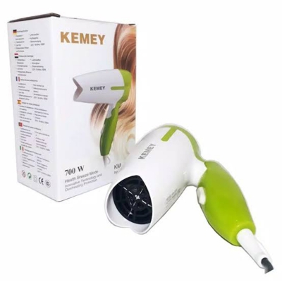 Picture of KEMEY KM-3326 Professional Hair Dryer 1200W | Foldable Travel Hair Dryer | Quick Dry | Cool & Hot Air Modes | Lightweight & Portable Hair Dryer for Women & Men - Multicolor