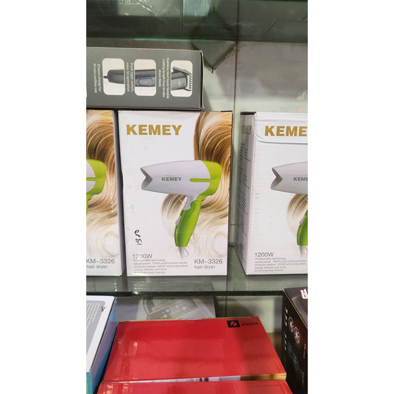 Picture of KEMEY KM-3326 Professional Hair Dryer 1200W | Foldable Travel Hair Dryer | Quick Dry | Cool & Hot Air Modes | Lightweight & Portable Hair Dryer for Women & Men - Multicolor