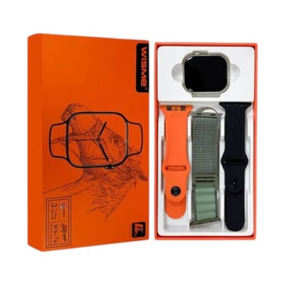 Picture of Wisme WS-76 AMOLED Smartwatch ⌚ – 1.92” Display 🖥️ – 3 Strap Bands Included 🎽 – Bluetooth Call 📞, Fitness Tracker 🏃, and Multifunctional Sports Watch for Men & Women - Multicolor
