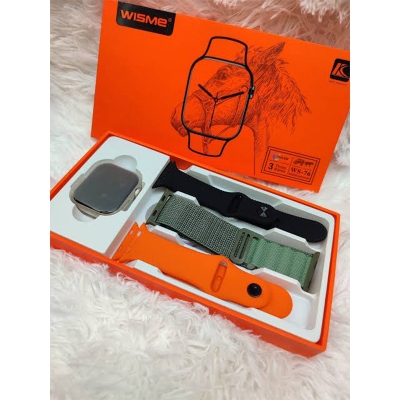 Picture of Wisme WS-76 AMOLED Smartwatch ⌚ – 1.92” Display 🖥️ – 3 Strap Bands Included 🎽 – Bluetooth Call 📞, Fitness Tracker 🏃, and Multifunctional Sports Watch for Men & Women - Multicolor