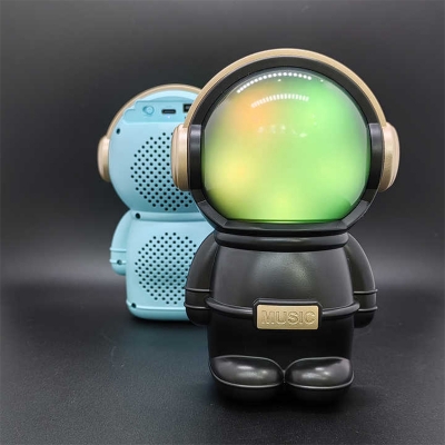 Picture of X-808 Astronaut Design Wireless Bluetooth Speaker 👨‍🚀 – 6.8W Output 🔊, Colorful LED Light 🌈, Portable 🎒 and Rechargeable 🔋 – Music Gift Gadget 🎁 - Aqua