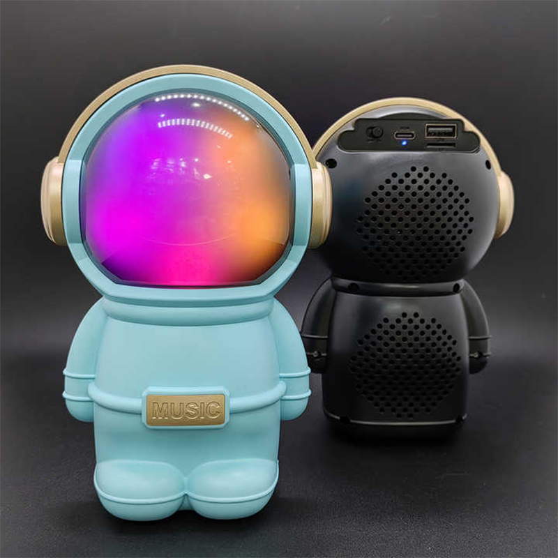 Picture of X-808 Astronaut Design Wireless Bluetooth Speaker 👨‍🚀 – 6.8W Output 🔊, Colorful LED Light 🌈, Portable 🎒 and Rechargeable 🔋 – Music Gift Gadget 🎁 - Aqua