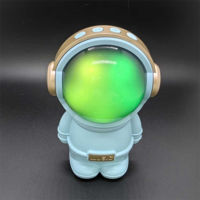 Picture of X-808 Astronaut Design Wireless Bluetooth Speaker 👨‍🚀 – 6.8W Output 🔊, Colorful LED Light 🌈, Portable 🎒 and Rechargeable 🔋 – Music Gift Gadget 🎁 - Aqua