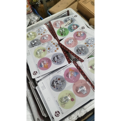 Picture of Crystal Adhesive Sticky Wall Hooks – Pack of 4 | Cute Cartoon Design | Reusable, Waterproof, No Drill Wall Hooks for Home, Kitchen & Bathroom - Multicolor