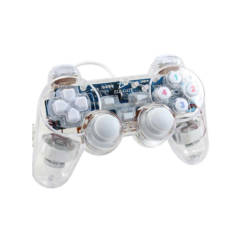 Picture of PC Mono Shock Joypad Game Controller for Windows PC – Wired USB Gamepad with Dual Analog Joysticks, Transparent Design, Vibration Support – Plug & Play - Multicolor