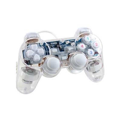 Picture of PC Mono Shock Joypad Game Controller for Windows PC – Wired USB Gamepad with Dual Analog Joysticks, Transparent Design, Vibration Support – Plug & Play - Multicolor