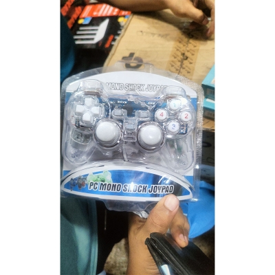 Picture of PC Mono Shock Joypad Game Controller for Windows PC – Wired USB Gamepad with Dual Analog Joysticks, Transparent Design, Vibration Support – Plug & Play - Multicolor