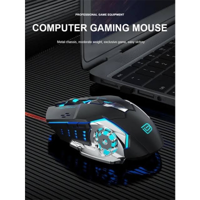 Picture of G8 RGB Luminous Wired Gaming Mouse – High Precision Optical Sensor, Adjustable DPI, Ergonomic Design & LED Backlight for PC/Laptop - Multicolor