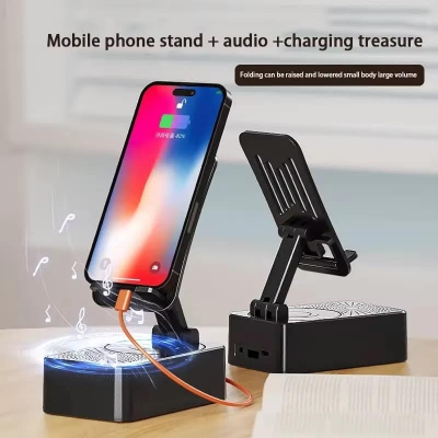 Picture of WYS-2301BT BetterBass Wireless Bluetooth Speaker with Deep Bass, Foldable Mobile Holder & Built-in Power Bank – Multifunctional Design, Loud Sound, and Adjustable Stand Support