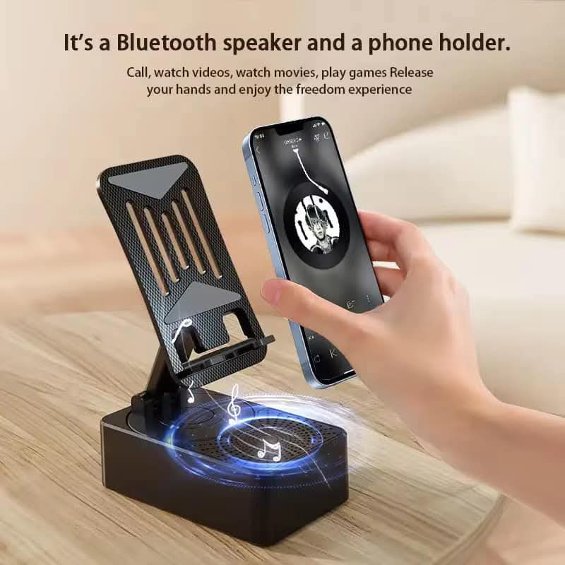 Picture of WYS-2301BT BetterBass Wireless Bluetooth Speaker with Deep Bass, Foldable Mobile Holder & Built-in Power Bank – Multifunctional Design, Loud Sound, and Adjustable Stand Support
