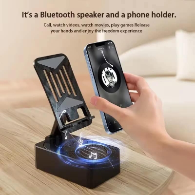 Picture of WYS-2301BT BetterBass Wireless Bluetooth Speaker with Deep Bass, Foldable Mobile Holder & Built-in Power Bank – Multifunctional Design, Loud Sound, and Adjustable Stand Support