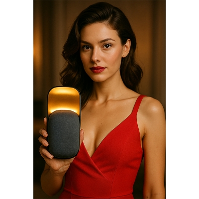 Picture of 3-in-1 Bluetooth Speaker with Night Light & Sleeping Sound Machine – Model: SM07 – Stylish Fabric Design, Rechargeable, Multi-Function Smart Gadget - Multicolor