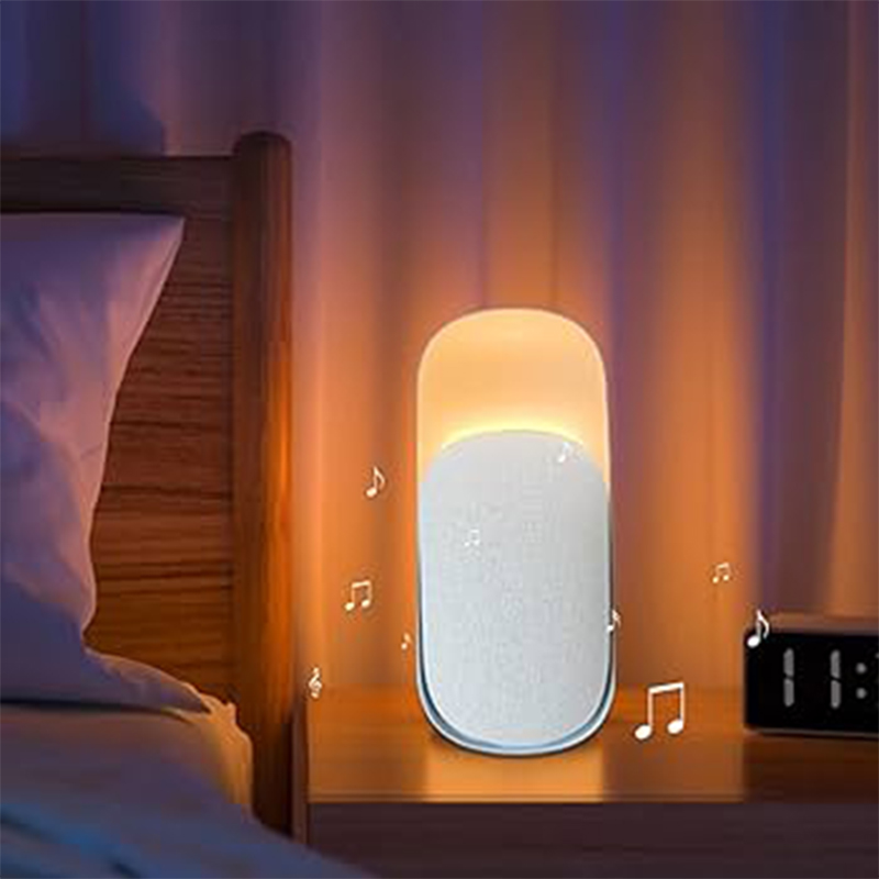 Picture of 3-in-1 Bluetooth Speaker with Night Light & Sleeping Sound Machine – Model: SM07 – Stylish Fabric Design, Rechargeable, Multi-Function Smart Gadget - Multicolor