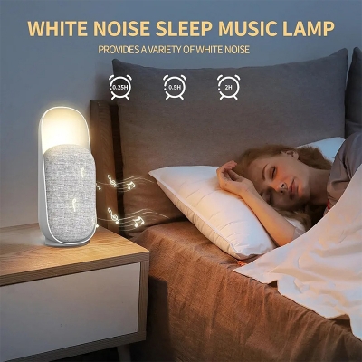Picture of 3-in-1 Bluetooth Speaker with Night Light & Sleeping Sound Machine – Model: SM07 – Stylish Fabric Design, Rechargeable, Multi-Function Smart Gadget - Multicolor