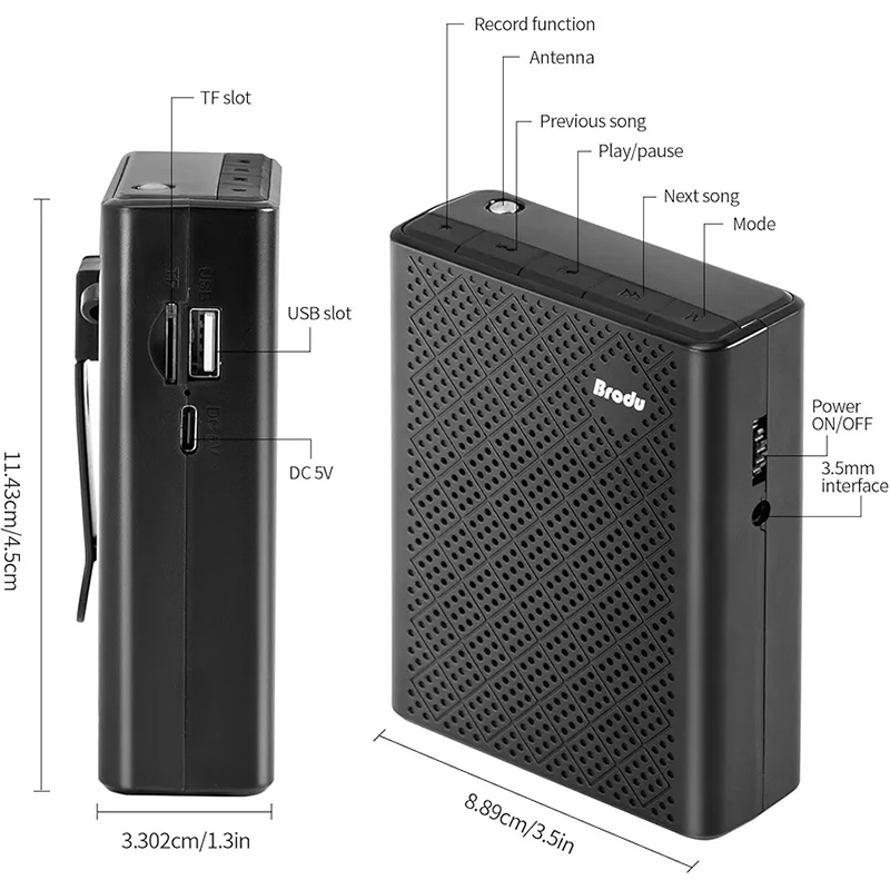 Picture of Voice Amplifier for Teachers with Wired Microphone Headset and Waistband, Portable Rechargeable Speaker Megaphone for Classrooms, Speeches, Tour Guide, Meeting, Coaches, Outdoors Indoors