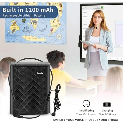 Picture of Voice Amplifier for Teachers with Wired Microphone Headset and Waistband, Portable Rechargeable Speaker Megaphone for Classrooms, Speeches, Tour Guide, Meeting, Coaches, Outdoors Indoors