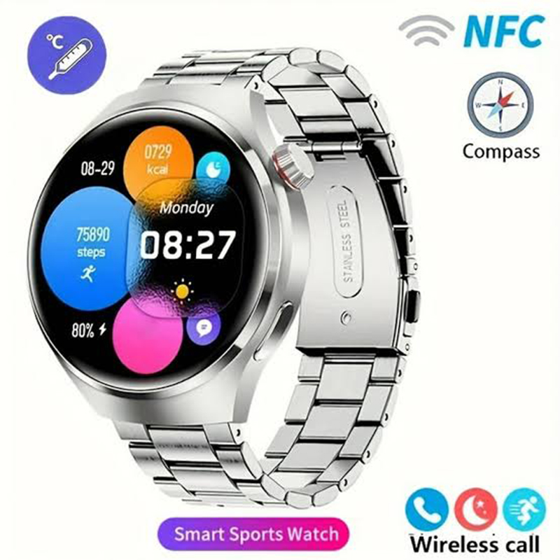 Picture of G7 MAX Smartwatch for Men with Bluetooth Calling, HD Display, Sports & Health Tracking – Metallic & Silicone Strap