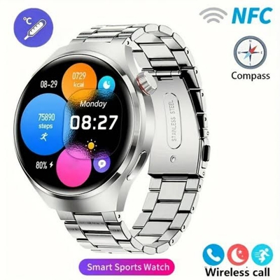 Picture of G7 MAX Smartwatch for Men with Bluetooth Calling, HD Display, Sports & Health Tracking – Metallic & Silicone Strap