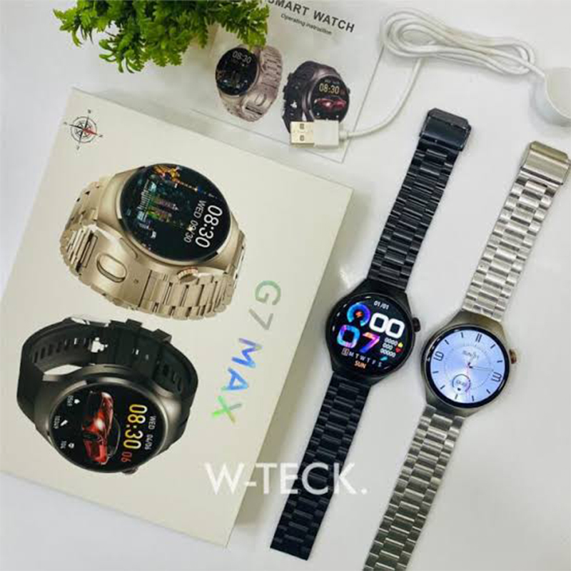 Picture of G7 MAX Smartwatch for Men with Bluetooth Calling, HD Display, Sports & Health Tracking – Metallic & Silicone Strap