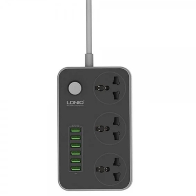 Picture of LDNIO SC3604 Power Strip with 3 Universal Sockets & 6 USB Ports – 2500W Max Output  Auto-ID USB Charger  Anti-Static Design  Fast Charging Extension Socket - Multicolor