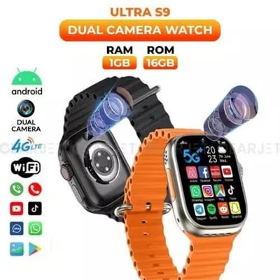 Picture of ULTRA S9 Android Smart Watch – 2.02" HD Full Touch Display – Bluetooth Calling & Video Call – Heart Rate, Blood Pressure, Sleep Monitor – Fitness Tracker – Dual Silicone Straps – Waterproof Smartwatch for Android & iOS - Multicolor