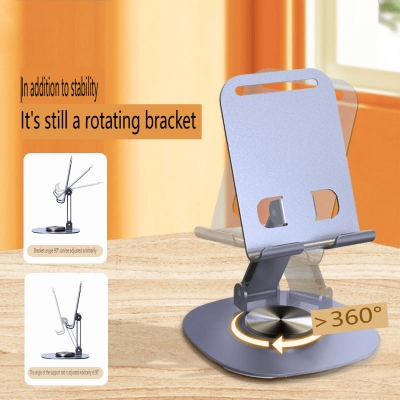 Picture of Desktop Folding Phone Stand 360 Rotateing – ZM-0114H – Adjustable Metal Stand for Mobile & Tablet (4"-12.9") - Multicolor