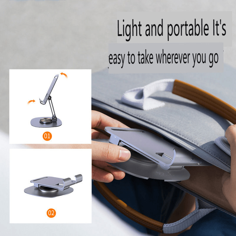 Picture of Desktop Folding Phone Stand 360 Rotateing – ZM-0114H – Adjustable Metal Stand for Mobile & Tablet (4"-12.9") - Multicolor