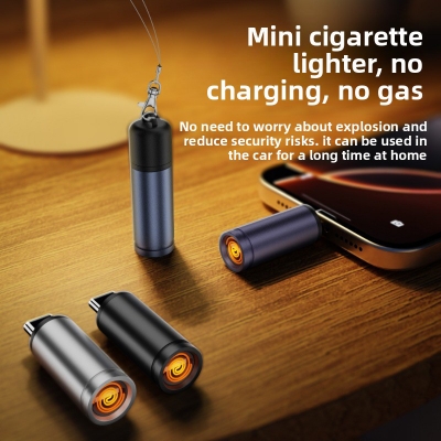 Picture of Portable Cigarette Lighter – Mini Keychain Lighter with Plug & Play Refillable Design, Windproof Metal Body, Blow-to-Ignite Function – Rechargeable & Travel-Friendly