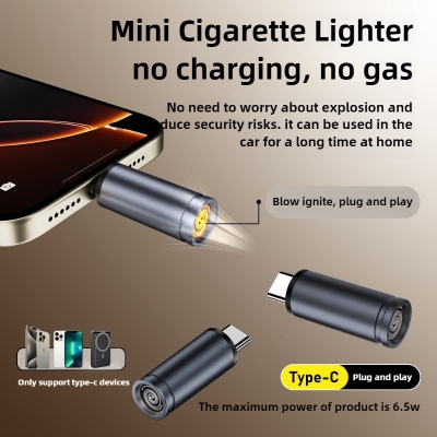 Picture of Portable Cigarette Lighter – Mini Keychain Lighter with Plug & Play Refillable Design, Windproof Metal Body, Blow-to-Ignite Function – Rechargeable & Travel-Friendly