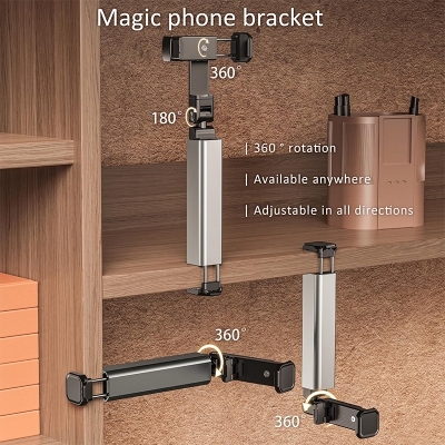 Picture of Foldable Mount Travel Phone Holder 📱✨ Portable Adjustable Rotatable Stand for Airplane, Train, Car, Desk & Bed – Universal Mobile Holder for Travel & Selfie Bracket - Multicolor